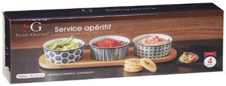 Atmosphera Bohemia Keramik Dessert Turm Ständer & Tabletts 3 Schlitze mit Basis Mehrfarbig Ø29.8xH4.5cm P10xL29.8xH4.5cm