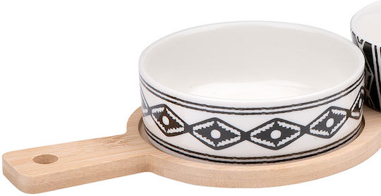 Atmosphera Ceramic Dessert Tower Stand 3 Slots with Base Multicolour Diameter 35cm Height 4.8cm Pieces 3