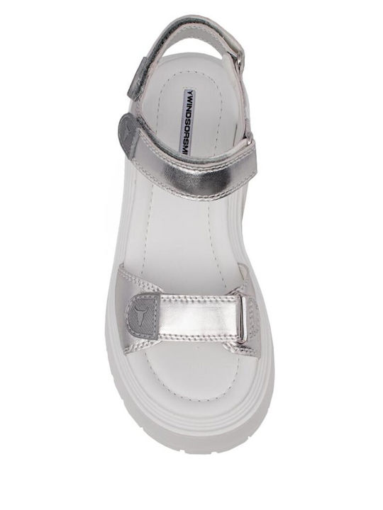 Confetti Damen Sandalen Silber Leder