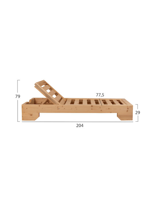 Deckchair Wooden Macedonia Beige 204x77.5x29cm.