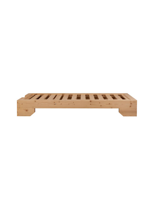 Deckchair Wooden Macedonia Beige 204x77.5x29cm.