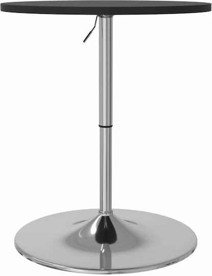 Round Table Bar Wooden with Metal Frame Black Velvet-Black Metal 60x60x90cm