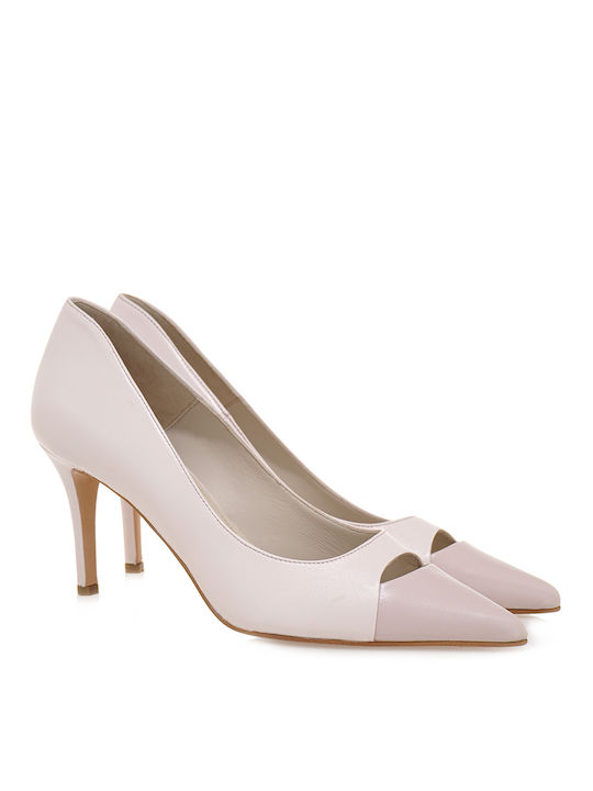 Tsakiris Mallas Leder Pumps mit hohem Absatz Beige