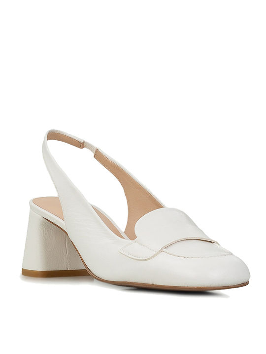 Zinda Leather Beige Heels