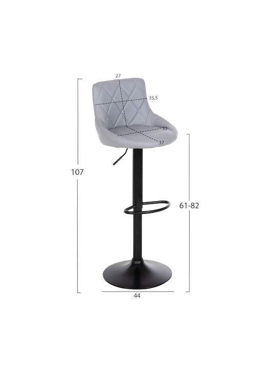 Stools Bar Collapsible with Backrest Upholstered with Faux Leather Rose Grey 1pcs 44x44x85cm