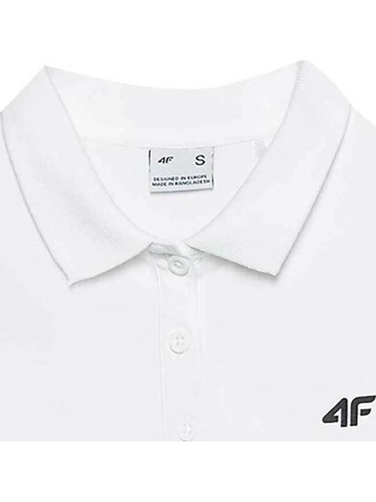 Women's Athletic Polo Blouse Short Sleeve White