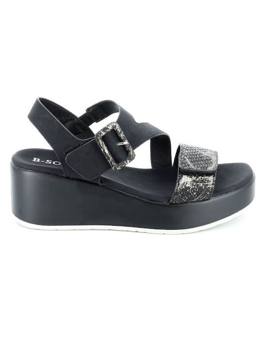 B-Soft Anatomic Women's Ankle Strap Platforms Black