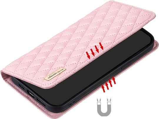 Binfen Diamond Lattice Портмоне От Изкуствена Кожа Розово Galaxy A35