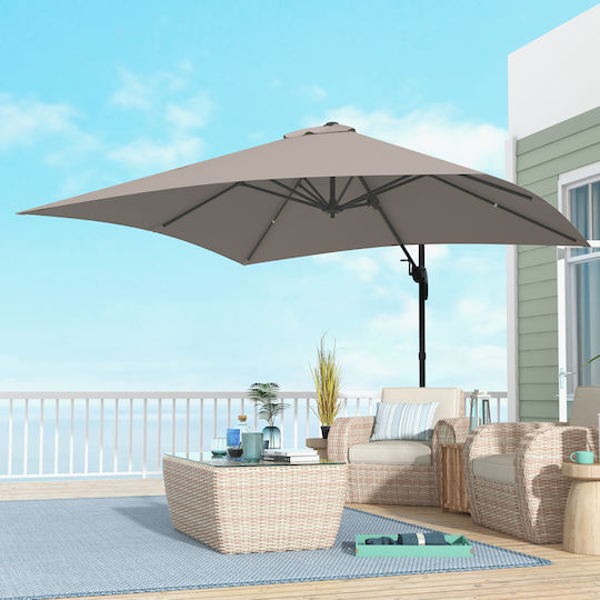 Hanging Square Aluminum Khaki Garden & Terrace Parasol 3x3m