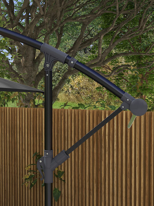 Hanging Squared Aluminum Grey Parasol 2.94x1.93m