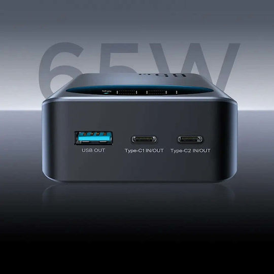 Joyroom JR-PBF05 Външна Батерия 30000mAh 65W с USB-A Изходен Порт и 2 USB-C Изходни Порта Power Delivery Бързо Зареждане PPS Черна