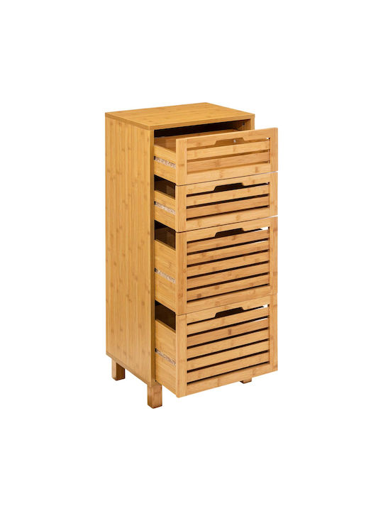 Drawers Storage F-v Sicela Bamboo with 4 Drawers L40xW30xH97.5cm