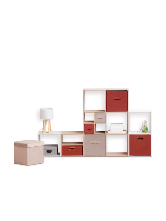5Five Sienne Fabric Storage Box Red 31x31x31cm 1pcs