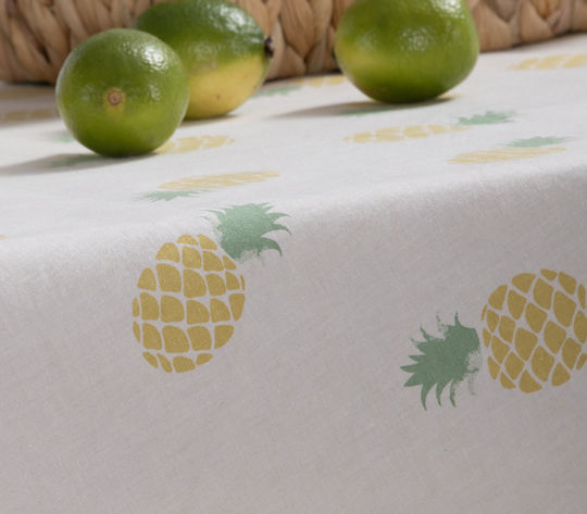 Nef-Nef Homeware Tischtuch Fleckabweisend DELICIOUS Ecru/lime 140x240cm