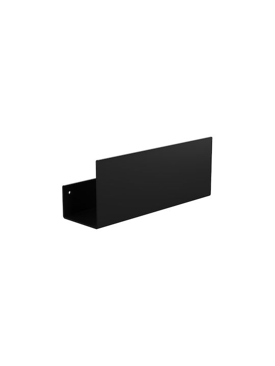 Verdi Wall Mounted Bathroom Shelf Metallic 30x9x12cm Black