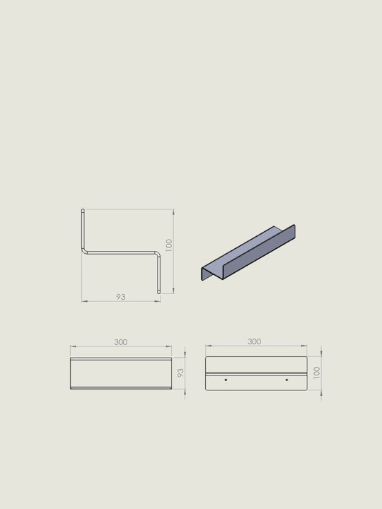 Verdi Wall Mounted Bathroom Shelf Metallic 30x9x12cm Black