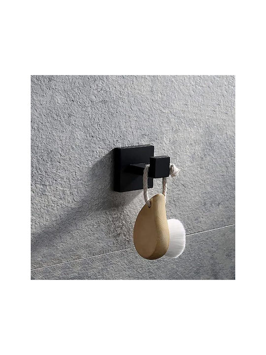Άγκιστρο Μπάνιου Μονό με Βίδες ​4.5x4.5cm Inox Μαύρο