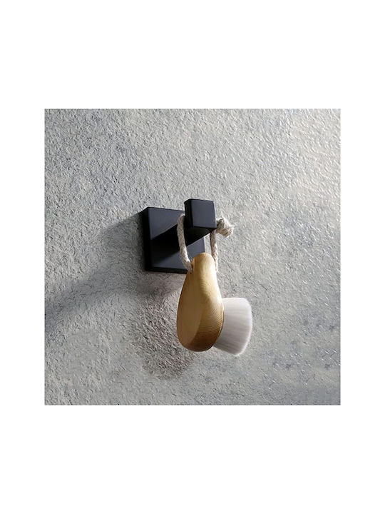 Άγκιστρο Μπάνιου Μονό με Βίδες ​4.5x4.5cm Inox Μαύρο