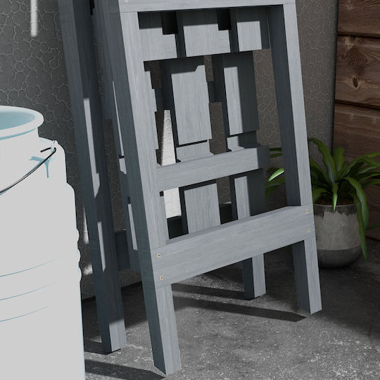 Ghiveci vertical cu 3 nivele cu strunguri din lemn de molid 100x36x112 Cm Gri