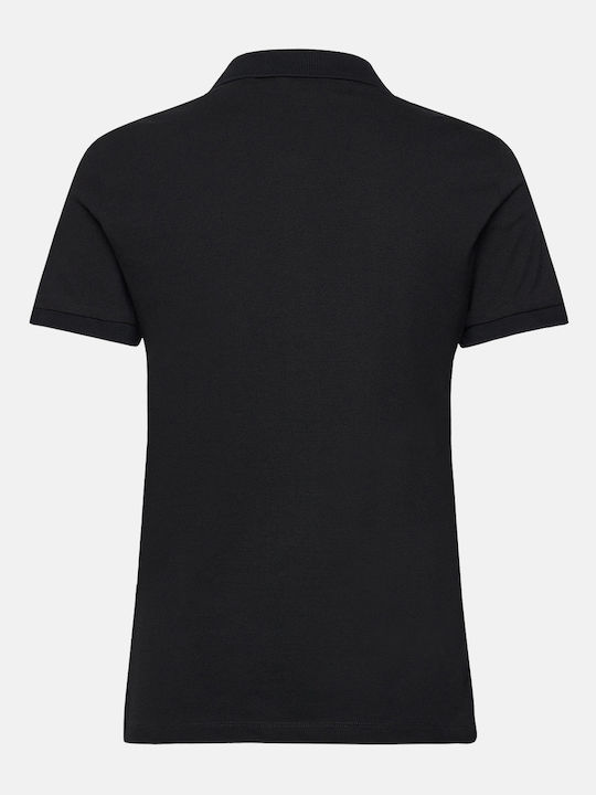 Damen Polo Bluse Kurzarm Schwarz