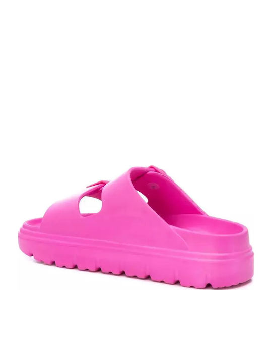 Σαγιονάρες σε στυλ Πέδιλα με Πλατφόρμα σε Φούξια Χρώμα