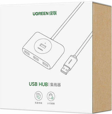 Ugreen Cr113 USB 3.0 Hub 4 Porturi cu conexiune USB-A Alb