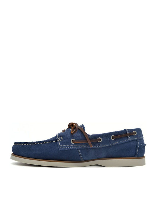 Men's Leather Boat Shoes Blue