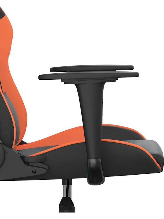 vidaXL 3143647 Καρέκλα Gaming Δερματίνης με Ρυθμιζόμενα Μπράτσα Μαύρο / Πορτοκαλί