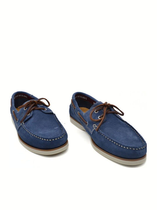Men's Leather Boat Shoes Blue