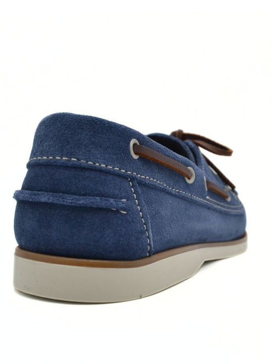 Men's Leather Boat Shoes Blue