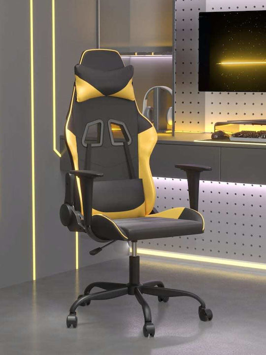 vidaXL 345401 Gaming Stuhl mit verstellbaren Armlehnen Black / Gold