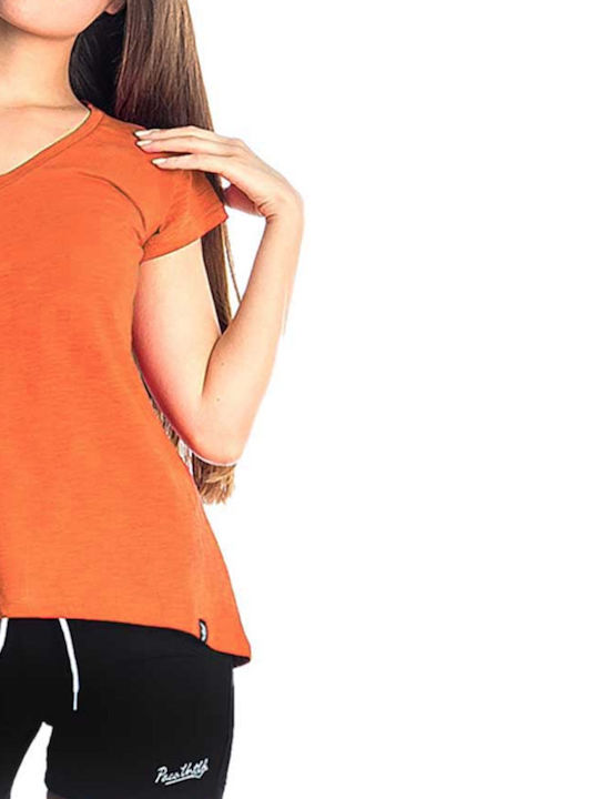 Paco & Co Women's T-shirt with V Neckline Orange