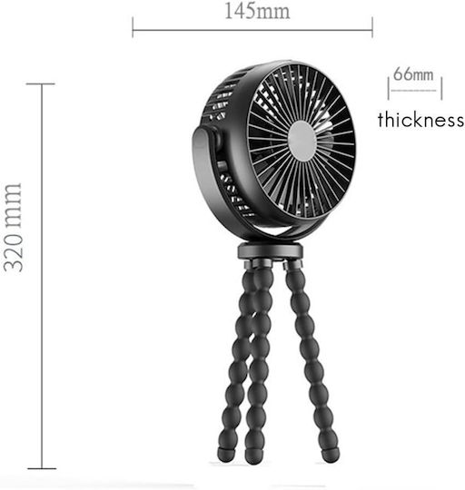 Yuhua Ventilator USB 7W Schwarzes