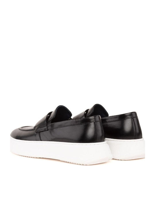 Δερμάτινα Ανδρικά Loafers σε Μαύρο Χρώμα