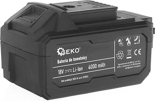 Geko Electric Grease Gun Battery 18V