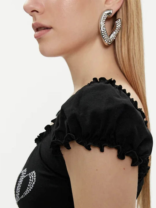 Γυναικεία Μπλούζα Off-Shoulder Μαύρη
