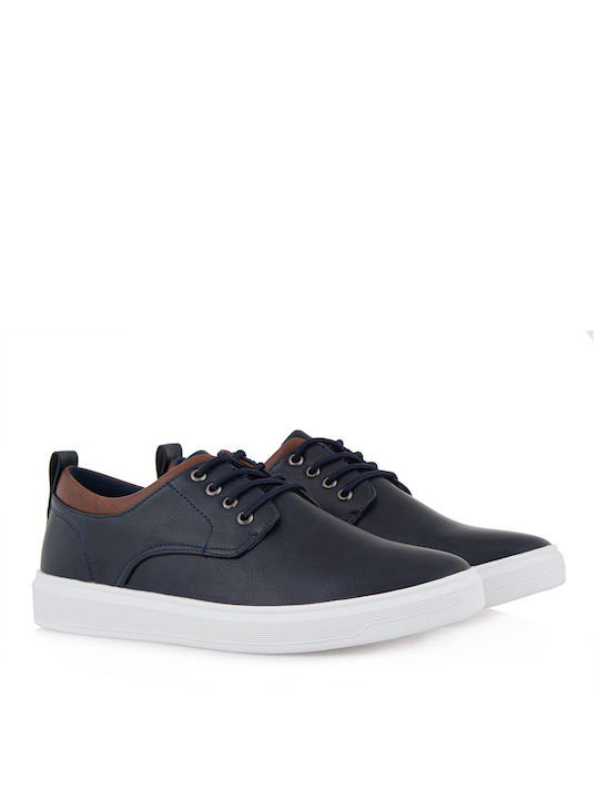 JK London Men's Synthetic Leather Casual Shoes Blue