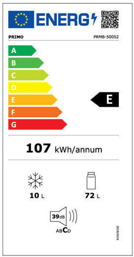 Primo Mini Bar 82lt Υ84xΠ47xΒ45εκ. Λευκό PRMB-50052