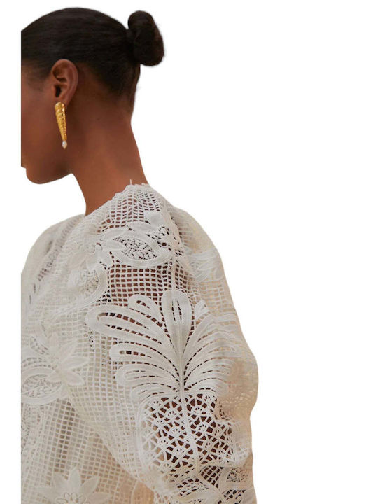 Damen Sommer Bluse Kurzärmelig Weiß