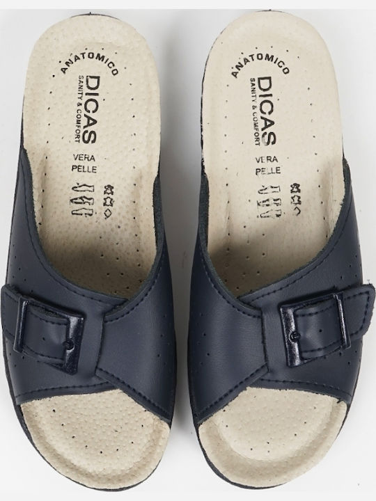 Anatomical Leather Women's Slippers Blue