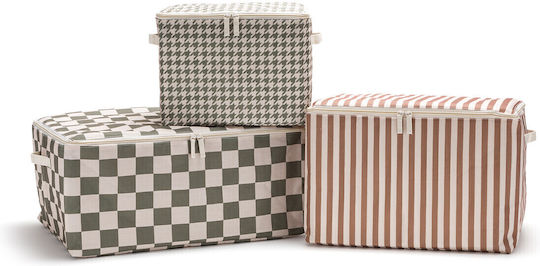 La Redoute Interieurs Fabric Storage Box with Lid White 55x45x25cm 3 Pieces
