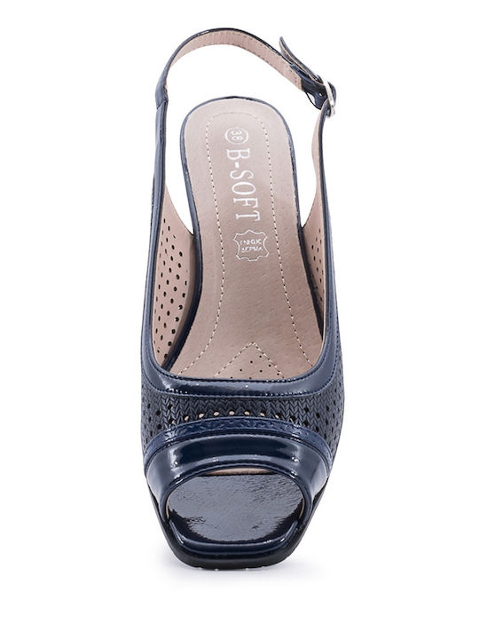 Leder Pumps mit Niederigem Absatz Blau 41/7730-231_Blau