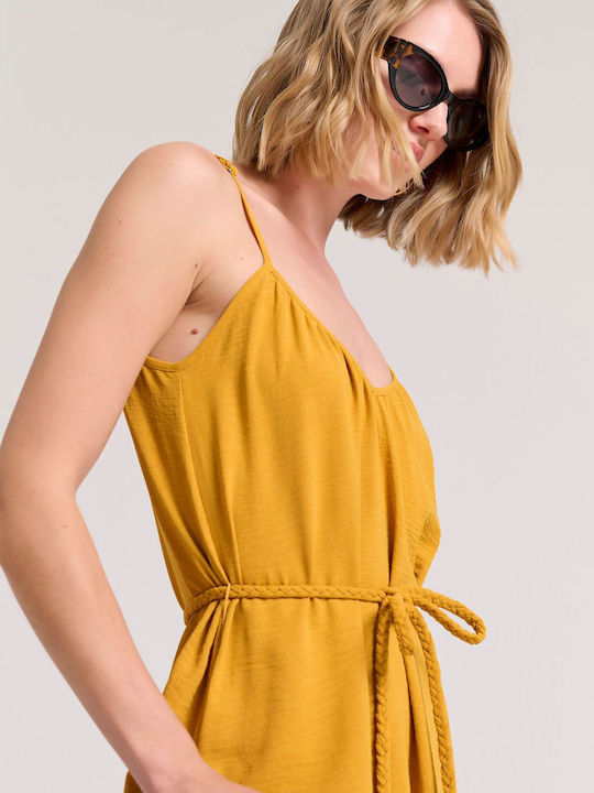 Sommer Maxi Damenkleid mit Tränen Gelb