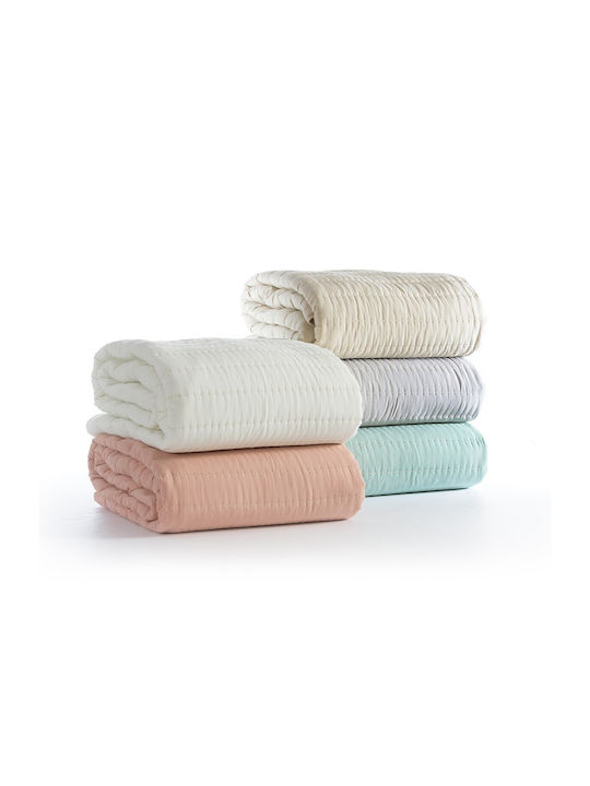 Nef-Nef Homeware Colorfull Coverlet King Size Microfiber Ecru 270x270cm