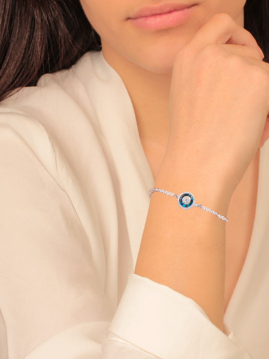 Silver Tennis Riviera Eye Bracelet