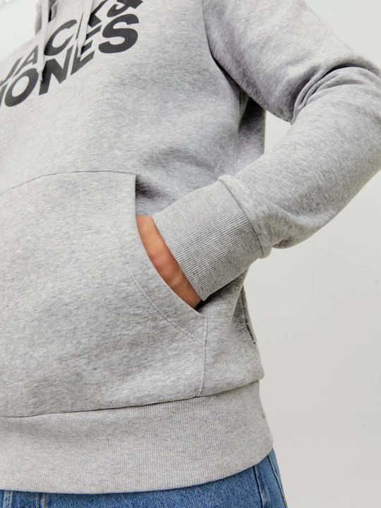 Sweatshirt with Hood Light Grey Melange