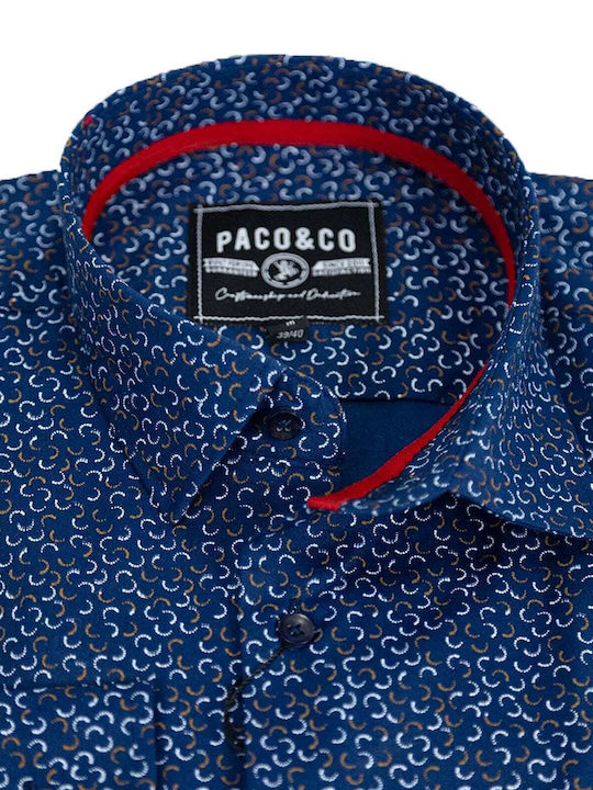 Paco & Co Men's Shirt Long Sleeve Blue