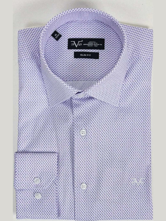 Long-sleeved Cotton Shirt Lilac