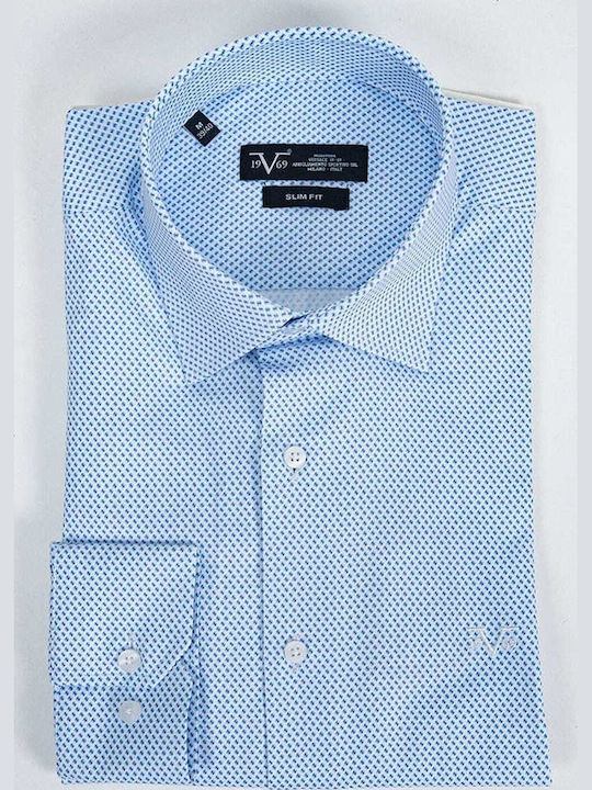 Langärmlig Baumwolle Hemd Blue