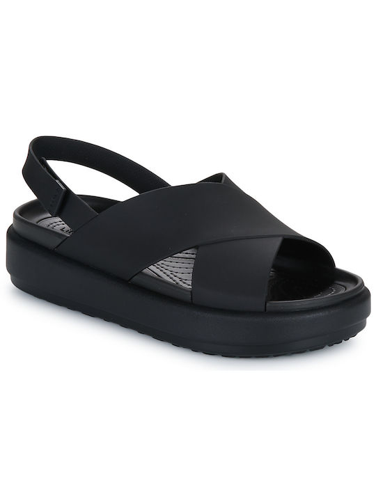 Crocs Damen Flache Sandalen in Schwarz Farbe